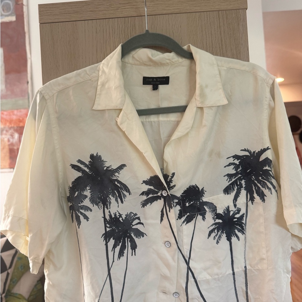 Women’s Cream Palm Tree Shirt by